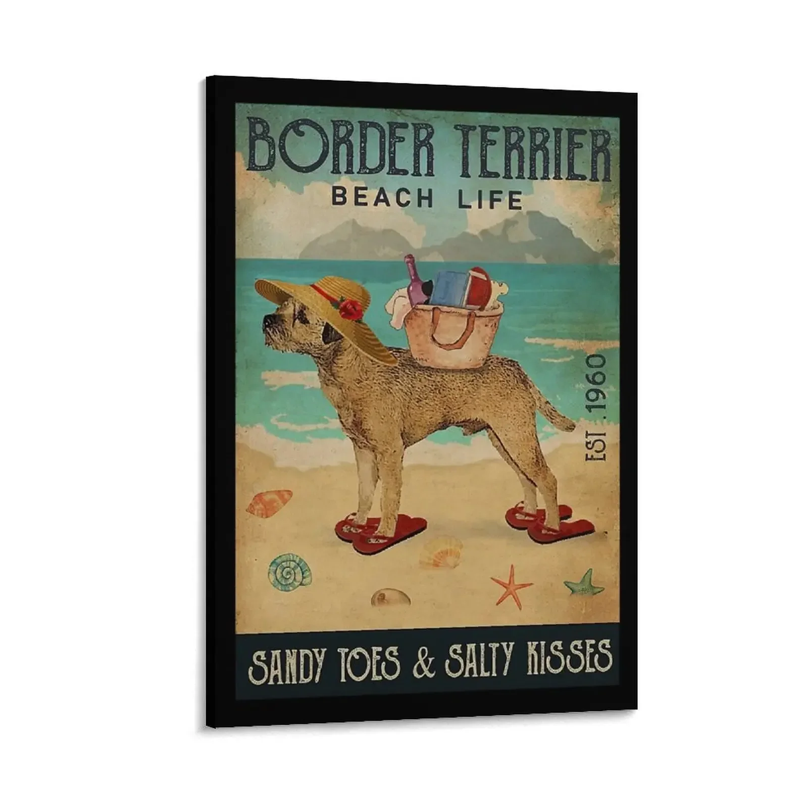 

Beach Life Border Terrier Dog Funny Gift Canvas Painting wall art Posters on the wall aesthetic room
