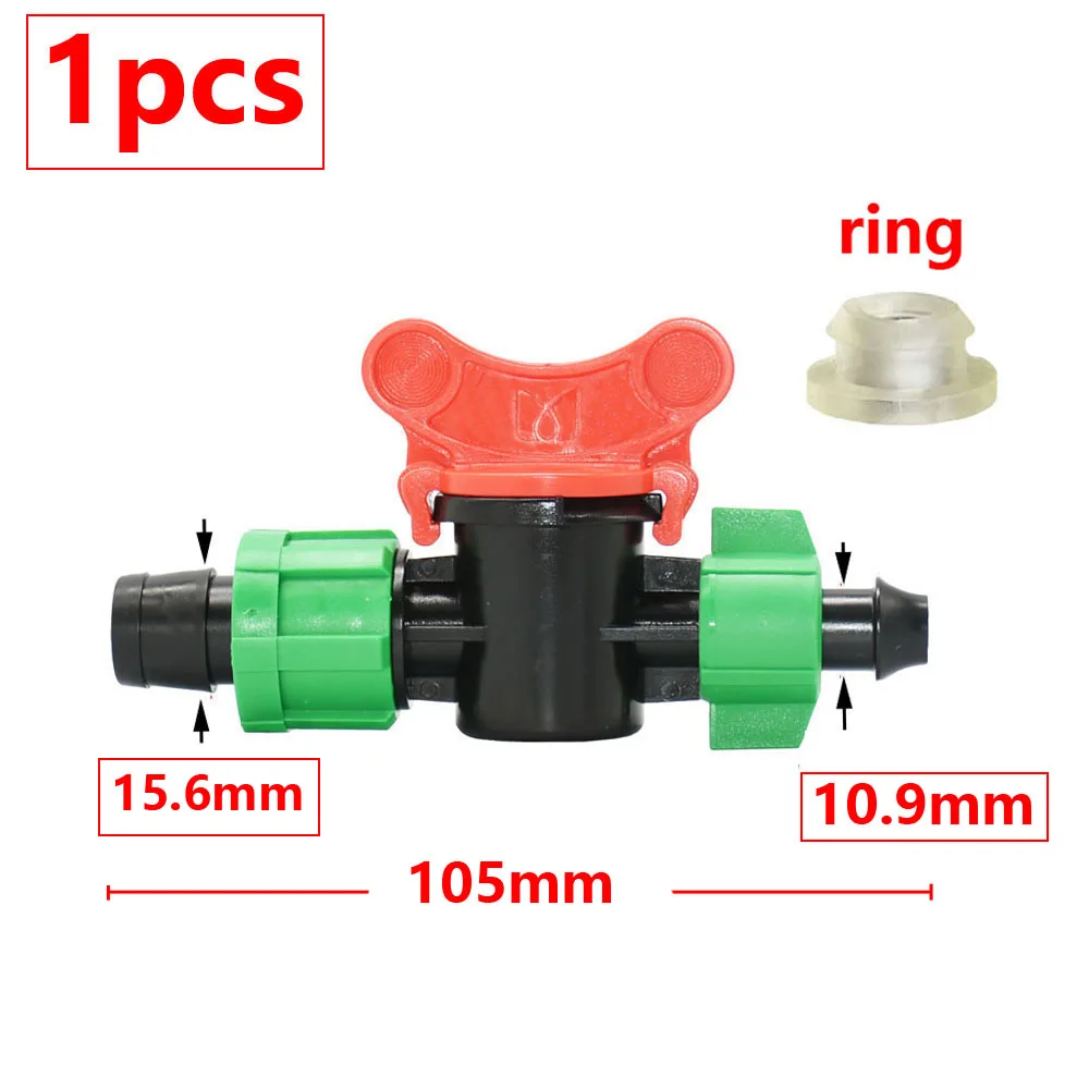 16mm Micro Irrigation Drip Tape Connectors Tee Repair Elbow End Plug Tap Fittings Locked Hose Joints Greenhouse Coupler