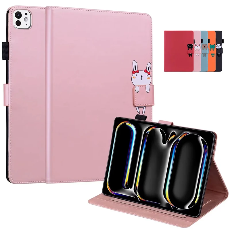 

Tablet Case For iPad Pro M4 Case Cute Cartoon Wallet Flip Cover For Funda iPad Pro 13 11 2024 Case Cover Coque