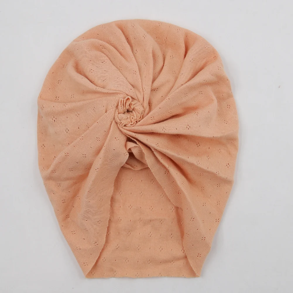 Organic Cotton Blossom Baby Turban Hats Hollow Newborn Boys Girls Flower Ruffled Caps Solid Korean Headwraps Kids Soft Headwear