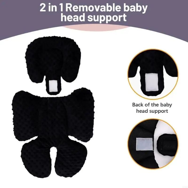 Four Seasons Baby Stroller Cushion Head Support Pillow 2 in 1 Infant Car Insert Liner Double-side Pushchair Pad