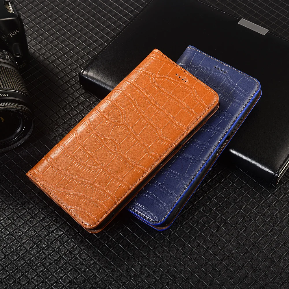 

Crocodile Belly Genuine Leather Flip Case For Xiaomi Poco M3 M4 M5 M5S M6 M7 X3 X4 X5 X6 X7 Pro Plus GT 4G 5G Phone Cover Cases