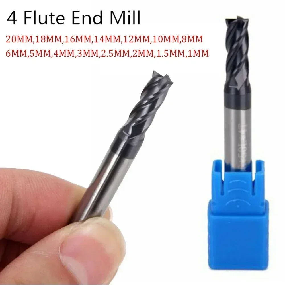 Solid Carbide End Mill 4 Teeth - AlTiN Coating Carbide Milling Cutter For HPC