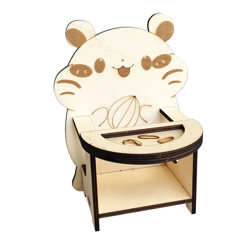 

Hot Sale Wooden Hamster Dining High Chair Hamster Hideout Christmas Wooden Habitate for Small Animals