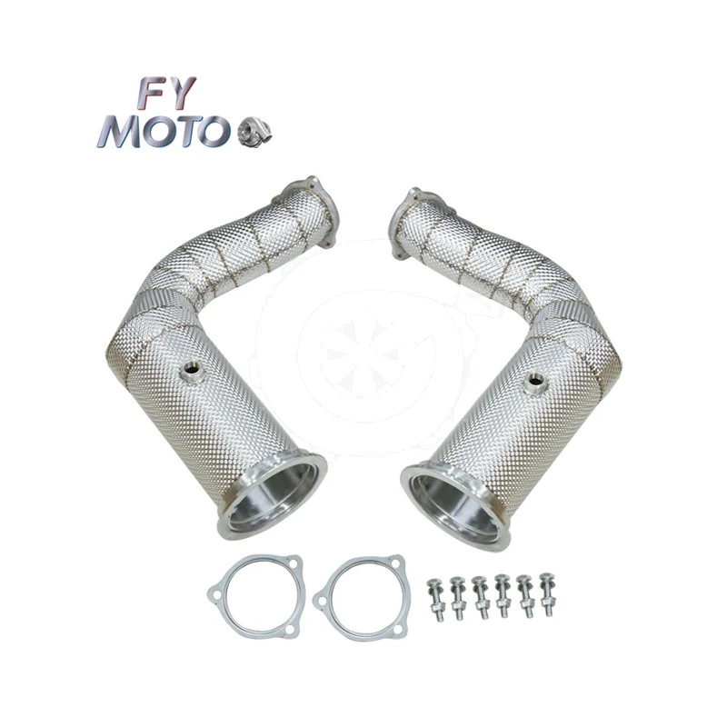 

Exhaust Downpipe for Porsche Cayenne Turbo S E-Hybrid / Cayenne Turbo S E-Hybrid Coupe 4.0 680hp with Heat Shield 2019+
