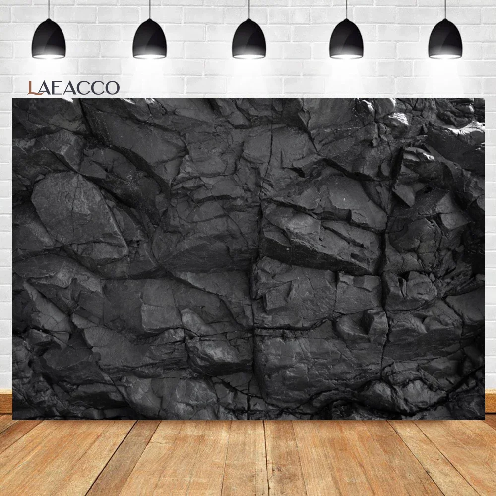 Laeacco Pure Black Rock Slate Texture Room Personality Decoration Custom Backdrop Photographic Photo Background For Photo Studio