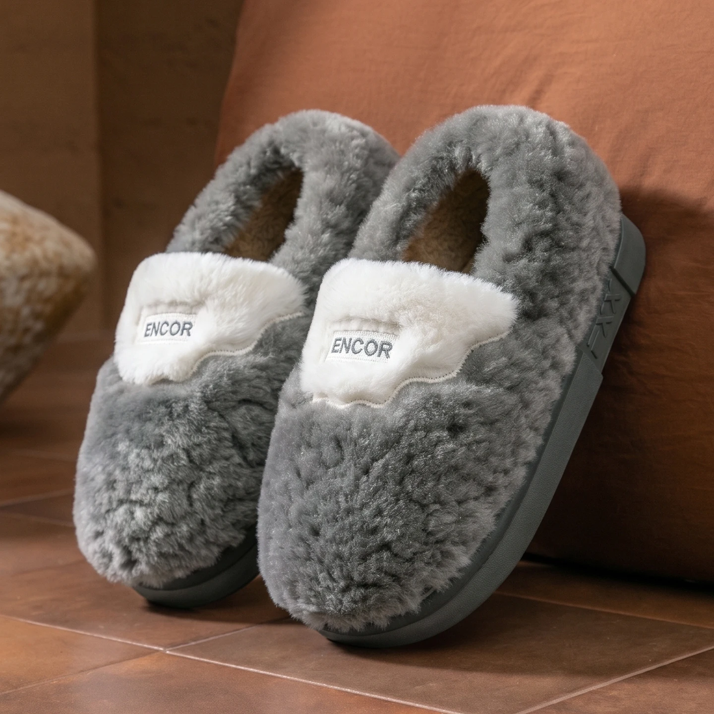 Winter Super Warme Hausschuhe für Damen und Herren, dicke Sohle, Plüsch, weich, bequem, für drinnen, Baumwolle, flauschig, Paar-Schuhe, Freizeit – Detail 10