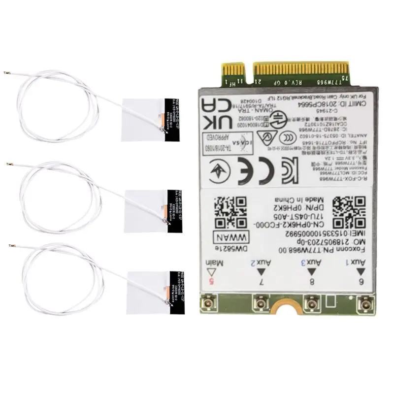 abjg-t77w968-dw5821e-x20-4g-lte-モジュール-cat16-ギガビット-4g-ワイヤレスカード-dell-5420-5424-7424-7400-ラップトップ用-3x-アンテナ