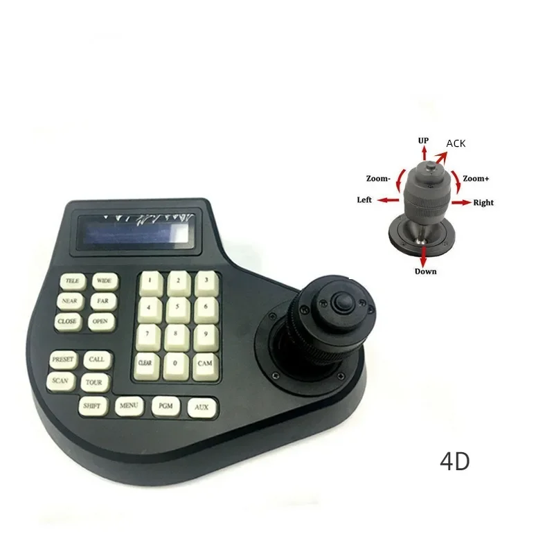 Imagem -03 - Mini Controlador de Teclado Coaxial 2d 3d 4d Lcd Joystick 1.5km Rs485 Ptz Suporte de Câmera e para Pelco Samsung eu Plug