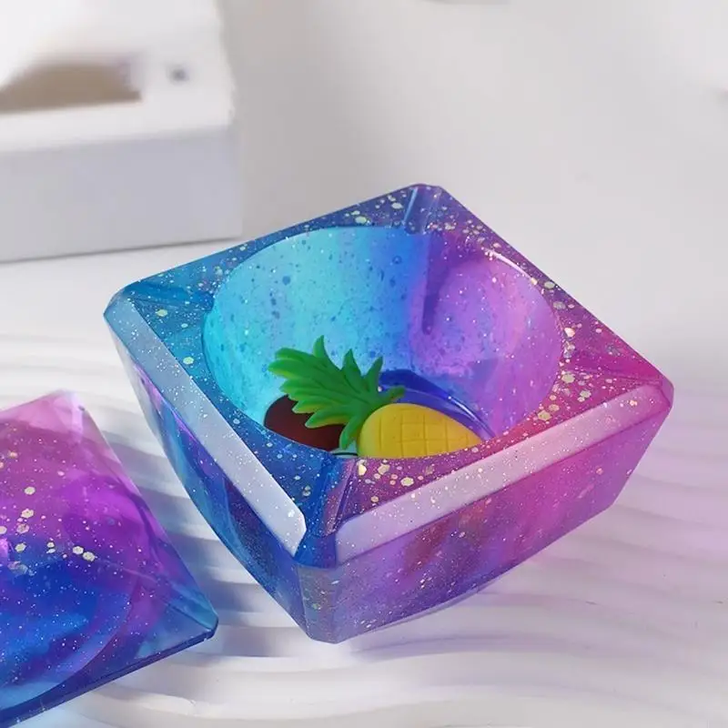 

R3MC 2 кусочки DIY Crystal Эпоксидная шкатулка для хранения шкаф