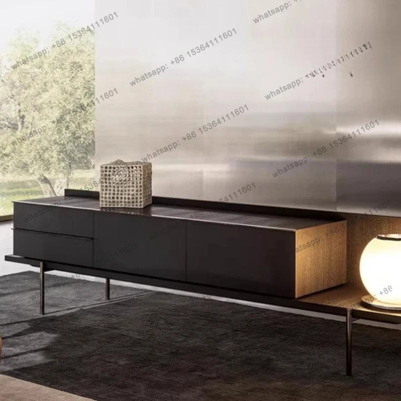 240Cm Storage TV Stand Nordic Narrow Organizer Walnut Black Tv Cabinet Universal Designer Fernsehen Tisch Furniture Home