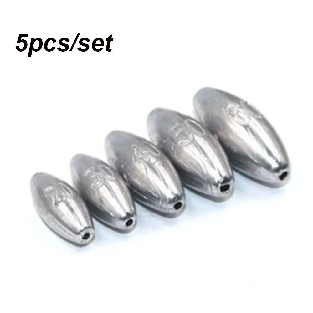 5pcs Hollow Plumb Olive Shape Portable Explosive Hook Aluminum Products Fishing Tackle 3g/5g/8g/10g/15g/20g/30g/40g