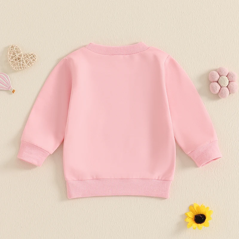 Girls Heart Print Sweatshirt with Long Sleeves Cozy Pullover for Autumn Adorable Toddler Top for Cute Fall Outfit