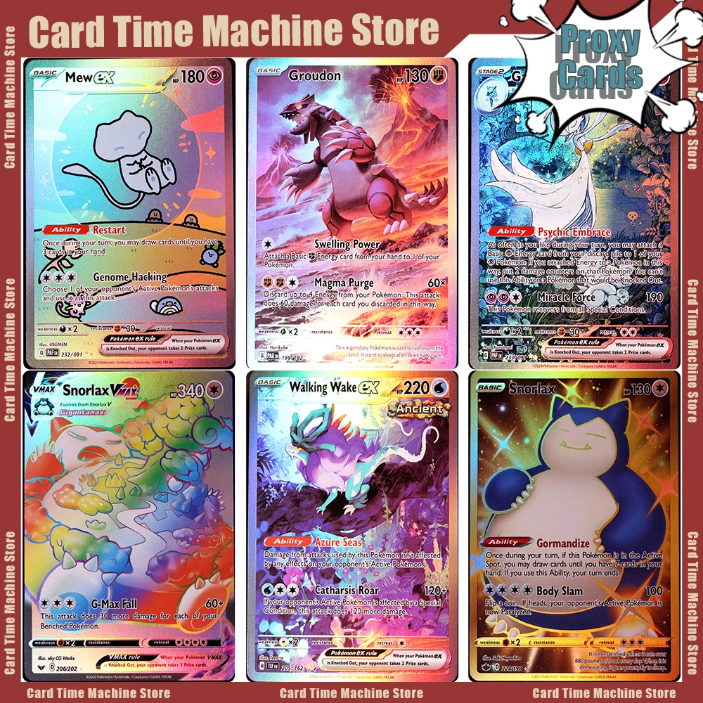 Pokémon Proxy Cards PTCG DIY Cards PKM Collection Board Games MEWEX232 Gardevoir233 Groudon199 Calyrex205 Urshifu-170 Toy Gifts