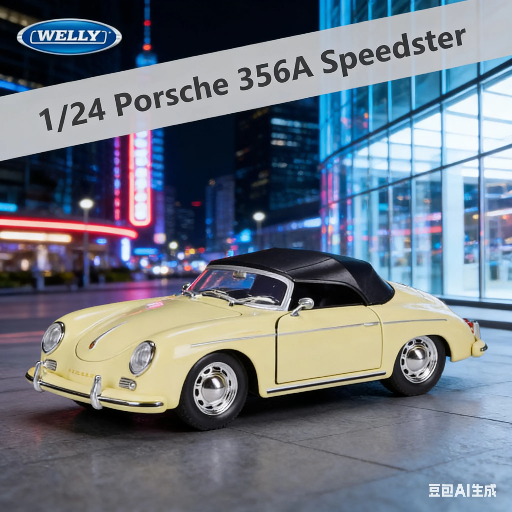 

Новая модель Welly 1:24 Porsche 356A Speedster, спортивный автомобиль из сплава, литая металлическая игрушка, классический транспорт, высокая степень детализации, подарок на день рождения для детей