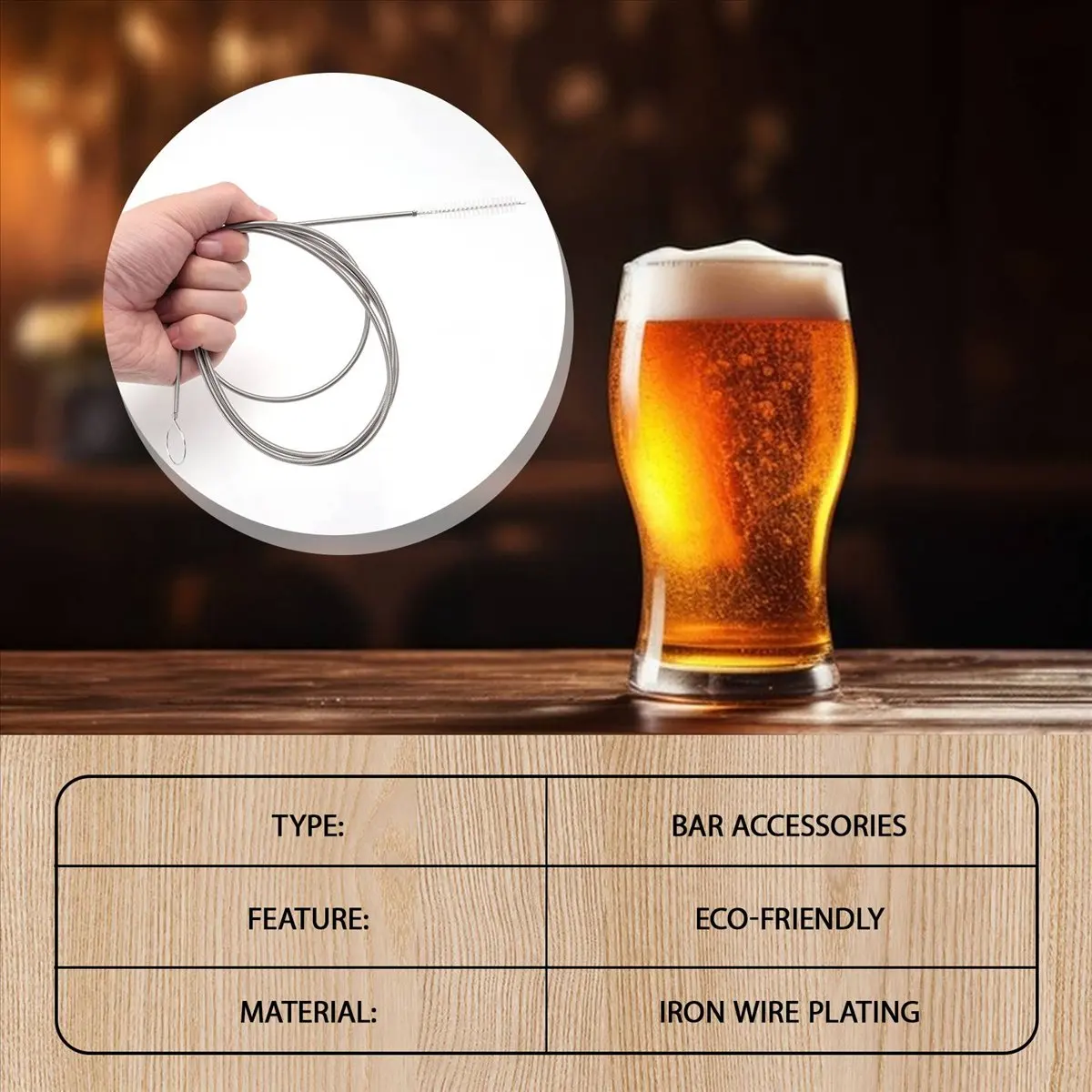 ABLG & 1.5M Inlet and Outlet Pipe Cleaning Spring Brush Long Brush Beer Fermentation Tank Tube Hose Cleaner
