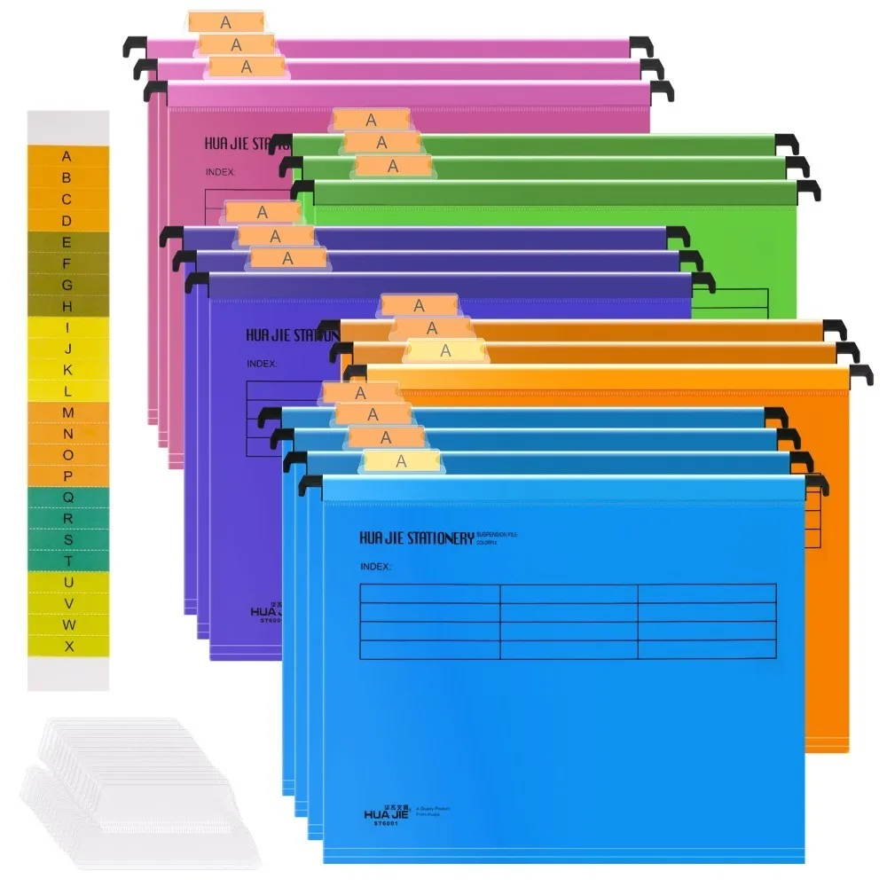 

PVC A4 Quick Labor Folder A4 with Hook A4 Suspension Files Color Random Suspended Type Hanging File Folders Home Organization