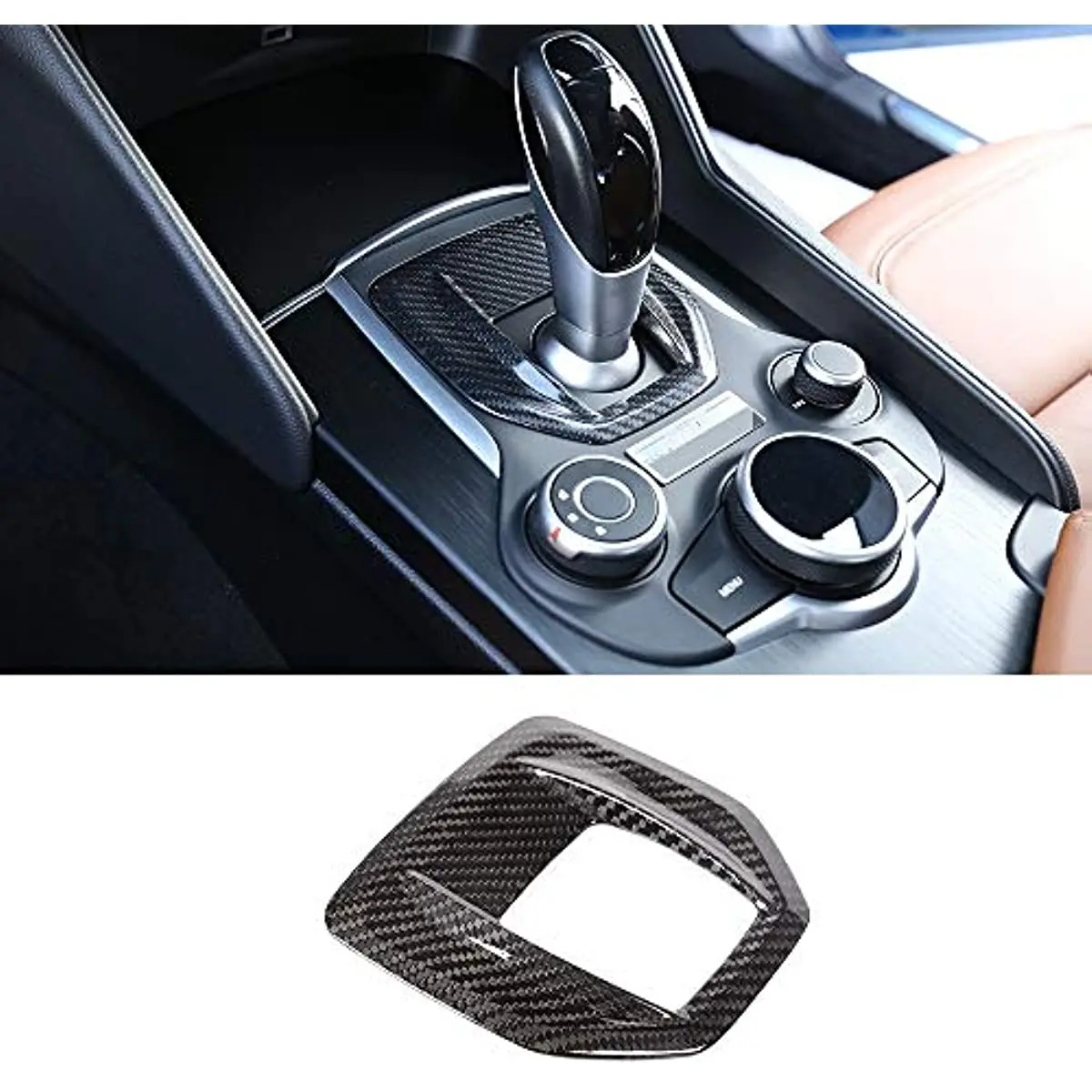 

ABS Carbon Fiber for Alfa Romeo Giulia Stelvio 2017 2018 2019 Car Center Console Gear Shift Panel Frame Cover Trim Sticker