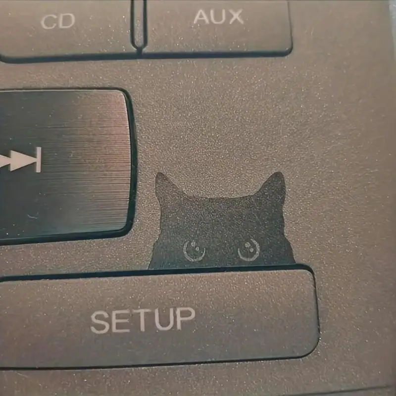 Black Cat Peeking at Stickers-a Hidden Button,PVC Vinyl Privacy Decoration,an Easy-To-Install Rearview Mirror Sticker for Cars - view 6