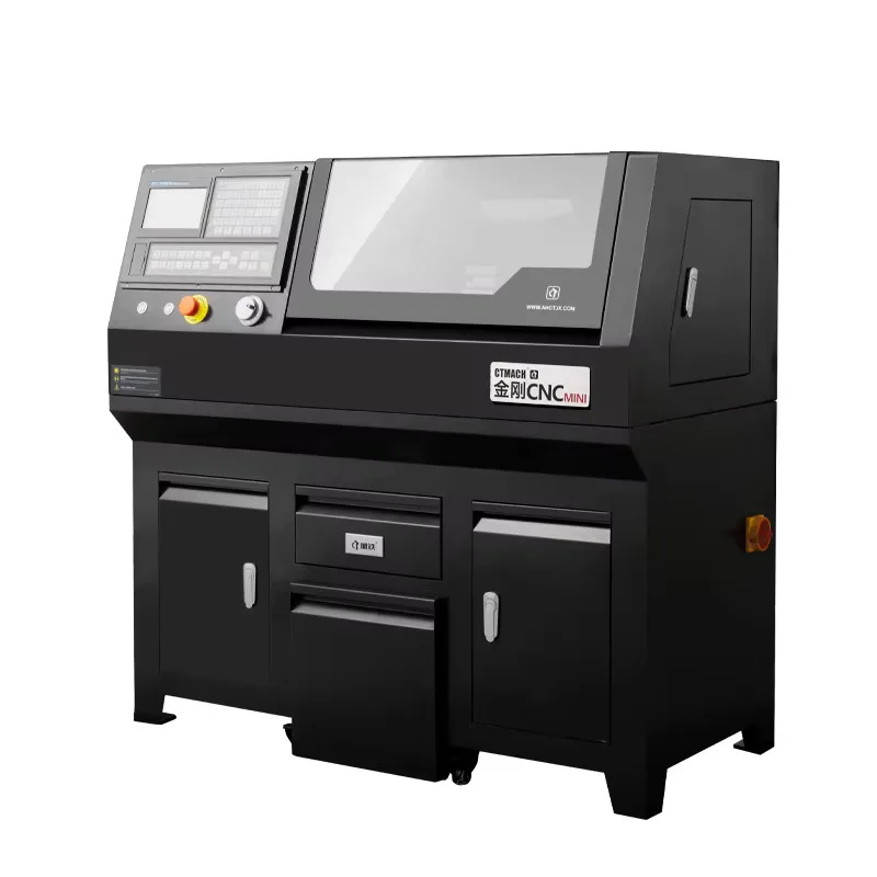 Ctcnc21c مخرطة CNC صغيرة تحول باستخدام الحاسب الآلي مع وحدة تحكم GSK Cnc210 للتدريب والتعليم
