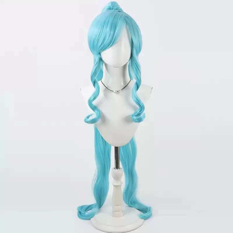 فوتاري وا جميلة علاج علاج فونتين Sawaizumi Chiyu شعر مستعار تأثيري 100 سنتيمتر الأزرق ذيل حصان مقاومة للحرارة الشعر الاصطناعية