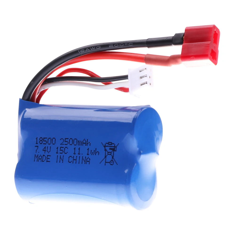 7.4v 2500mAh 18500 Li-ion battery For HBX 16889 16889A 16890 16890A SG1601 SG1602 1/16 RC truck/cars spare parts 2S 7.4V Battery