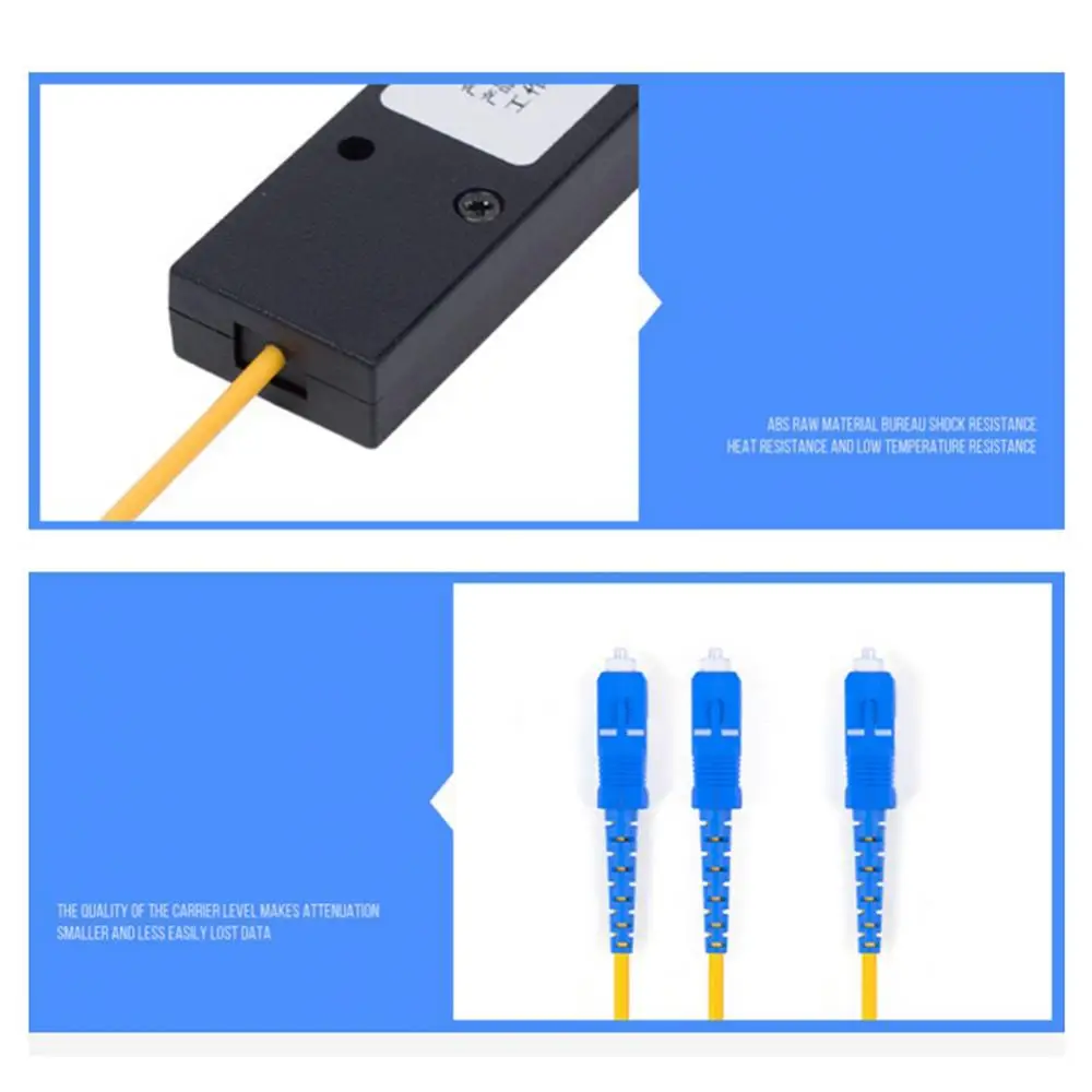 SC UPC 1X2 PLC Singlemode Fiber Optical Splitter FBT Optical Coupler 1X2 Fiber Optical Splitter