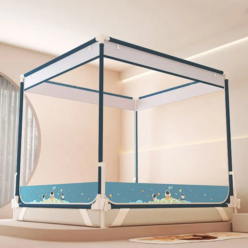 

Custom Children's Anti-Fall Mosquito Net with Elevated Three-Door Design, Painted Class A, Suitable Home Use, Anti-Fall