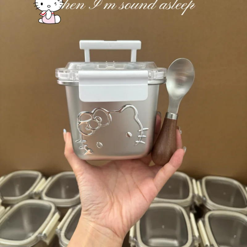 

Горячий ланч-бокс Sanrio Girl Sus304 Hello Kitty Kawaii, аниме, модный изоляционный ланч-бокс большой емкости, товары для дома, новый стиль