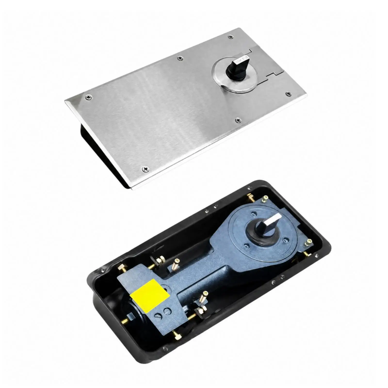 Hydraulic Floor Spring with Stainless Steel Cover Slow Closing Floor-Mounted Door Closer with Hinge Shaft Adjustable Heavy-Duty