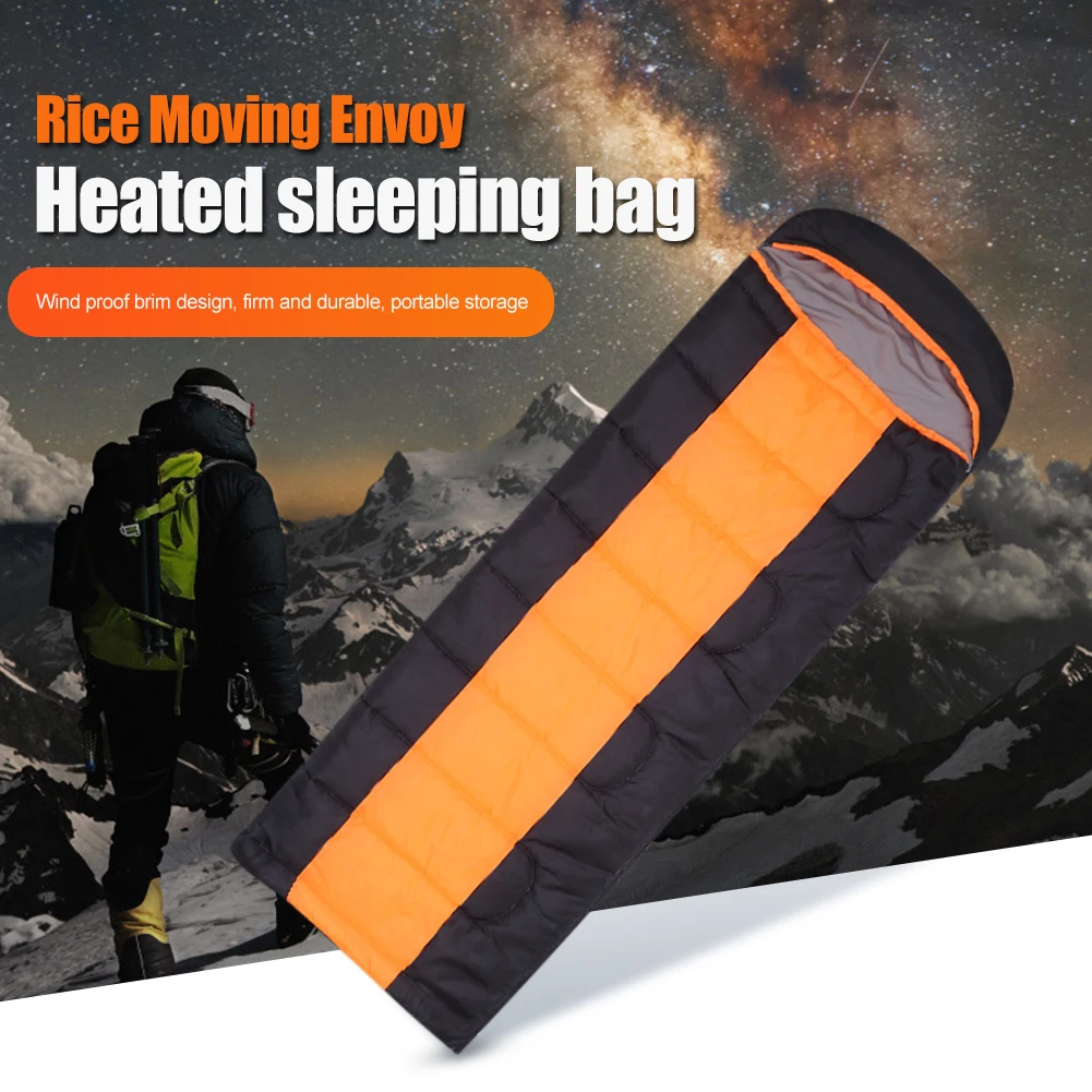 Winter Heated Sleeping Pad Type-C 5V Emergency Sleeping Bag 3-Level Temperature Portable for Outdoor Camping for Travel Hiking