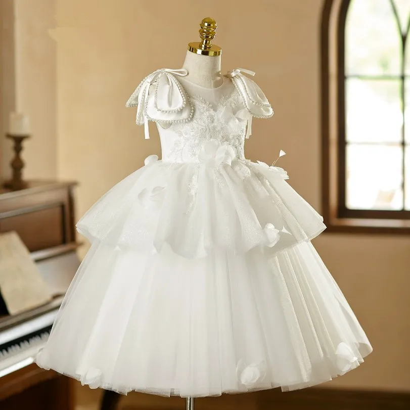Luxuriöses Kinder-Partykleid, Gastgeberin-Kleid für Klavierauftritt, Geburtstag, Hochzeit, Blumenmädchenkleid A5067, Großhandel für Mädchen-Abendkleider – Detail 4