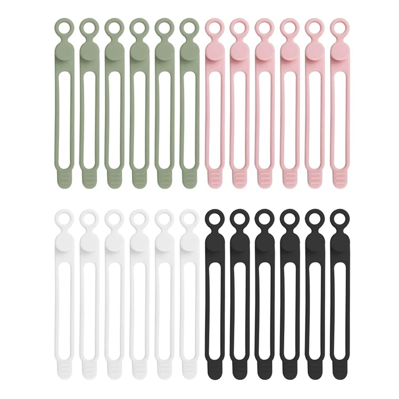 24Pcs Reusable Cable Straps Wire Organizer For Earphone, Phone Charger, Mouse, Audio,Reusable Cable Ties Cord Organizer