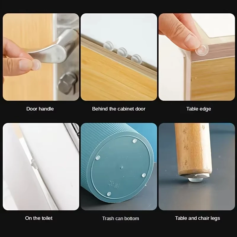 100Pcs Silicone Anti-Slip Pads - Self-Adhesive Rubber Feet, Vibration Dampening Buffers for Furniture, Appliances, and Cabinets