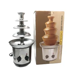 110V/220V home Stainless steel 4 layers chocolate fountain  machine  mini melting pot Electric party  fuente de chocolates