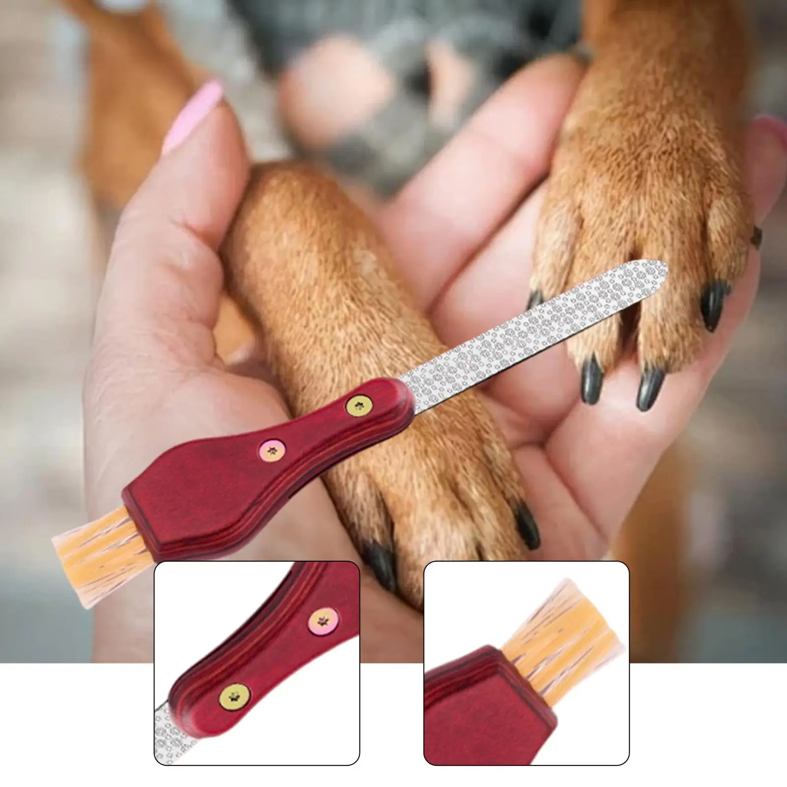 Pet Nail File Wear Resistant Supplies Sturdy Stainless Steel Nail Supplies Hand Tool for Home Grooming and Smooth Finish
