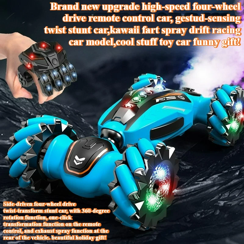 Cool Stuff Toy Car Funny Gift-Kawaii High-speed 4WD Rc Drift Car,Remote Control Car Model,Fart Spray Stunt Rc Cars,Toys for Kids