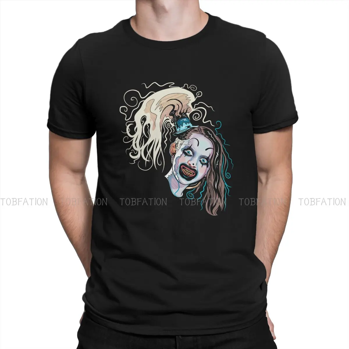 Little Pale Girl Art The Clown Spooky Men TShirt Terrifier Horror Films O Neck Short Sleeve 100% Cotton T Shirt Funny Gift Idea