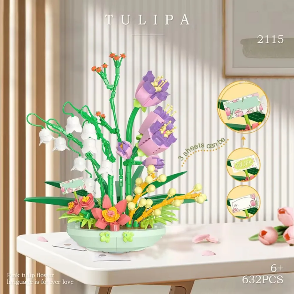 

Набор строительных блоков «Мини-нарцисс», набор для сборки модели цветка бонсай, декор для полки в доме или офисе, детская игрушка в подарок на День святого Валентина