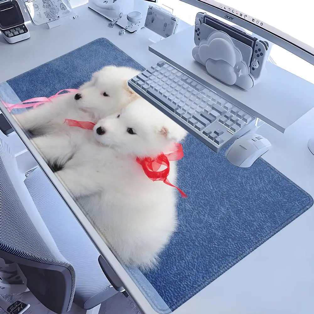 

Популярный в Китае коврик для мыши Самоед фото Красивые XXL игровые эксклюзивные коврики для мыши ПК Компьютерный коврик Нескользящий декор