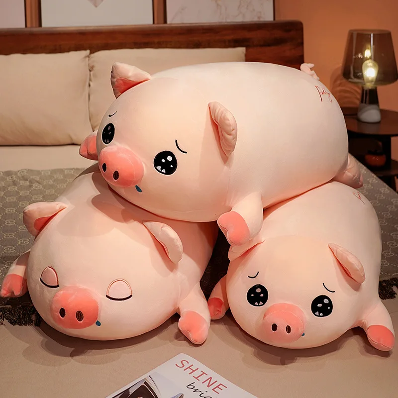 

90CM Giant Cute Tearful Pig Plush Toy Piggy Doll Accompany Long Sleeping Pillow Bed Super Soft Girl Birthday Gift New Styles