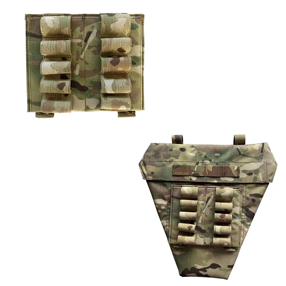 Outdoor Multi-function Tactical 10-hole Bulk Bullet Storage Bag Chest Rig Loop Panle Portable Molle Pouch Accessory Bag