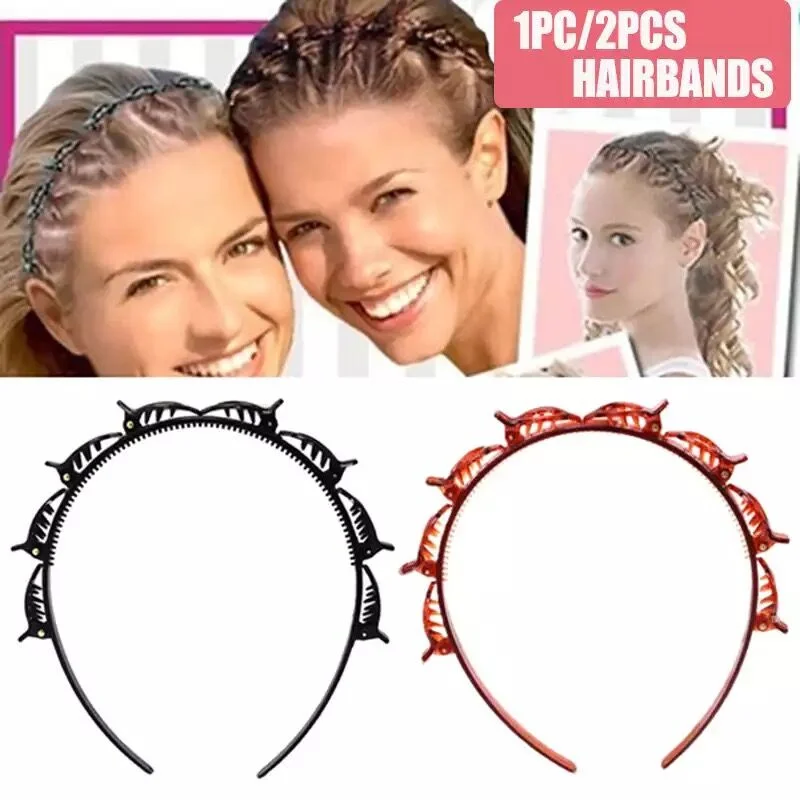 Simple Basic Hairband Hair Style Clips For Women Turtle Shell Color Plastic Hair Loops Sport Headwear Accessories