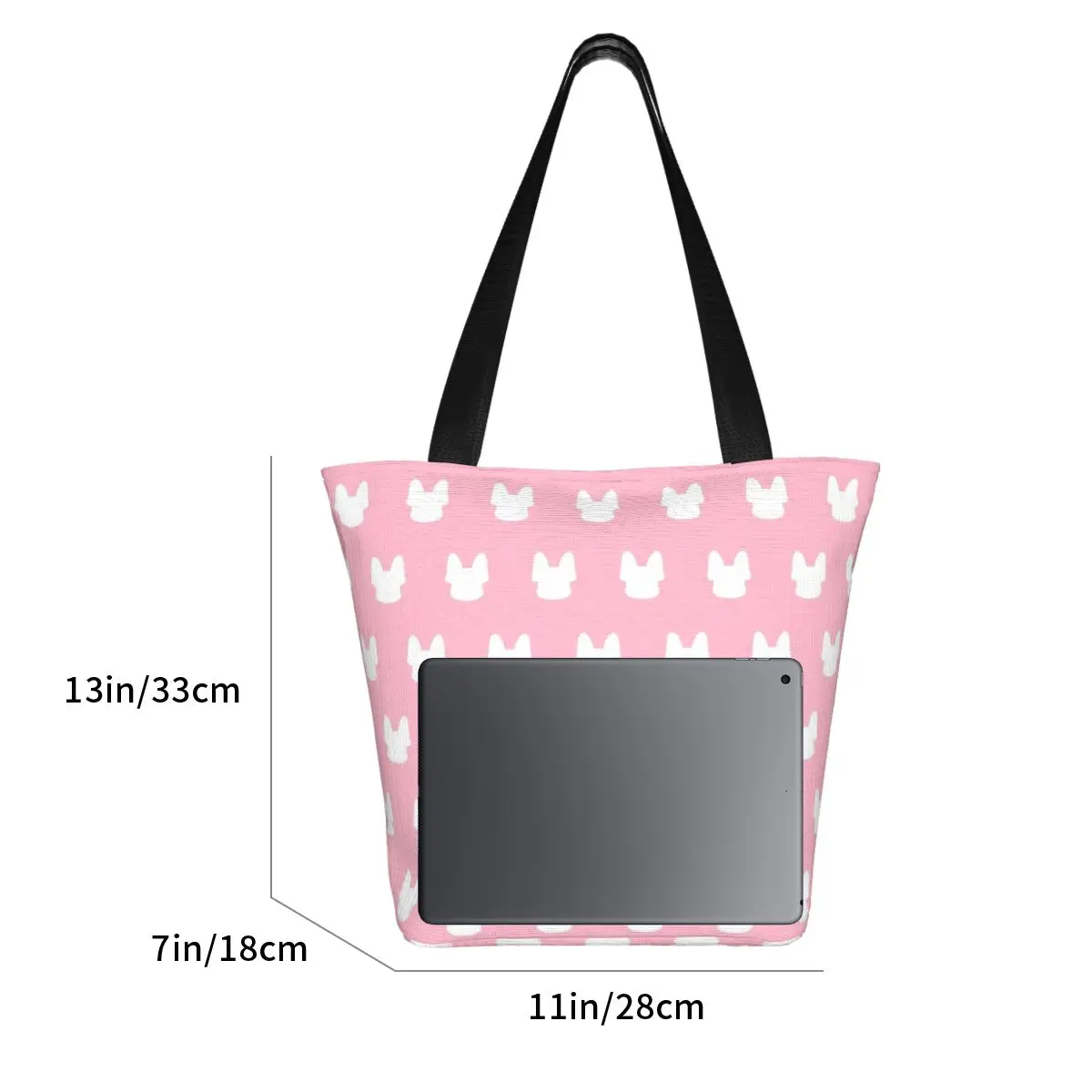 Saya cinta Frenchies Polyester outdoor tas tangan perempuan, tas belanja wanita, tas pundak, tas kanvas, tas hadiah