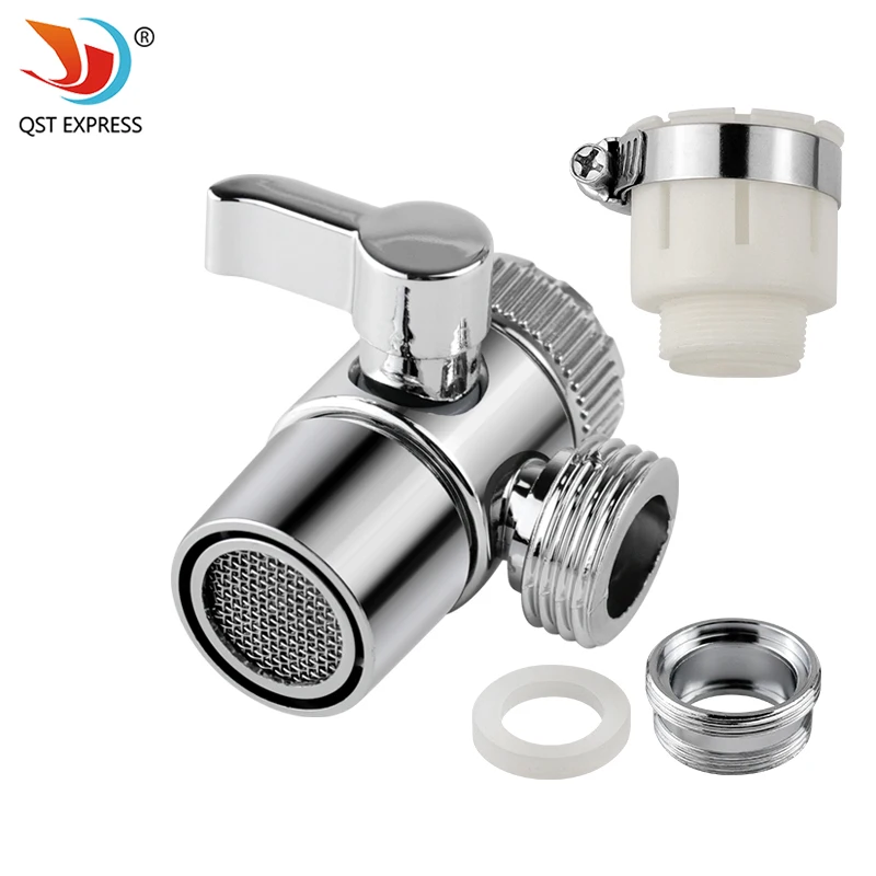 Faucet Water Spout Diverter Valve 4 Diverter Three-Way Valve Convertor Table Basin Faucet Converter