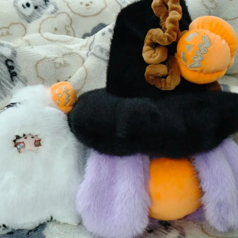 럭키디어네이 할로윈 마법 마녀 행잉 카드 버니 액션 피규어 서프라이즈 백 귀여운 애니메이션 인형 플러시 펜던트 비닐 장난감 선물