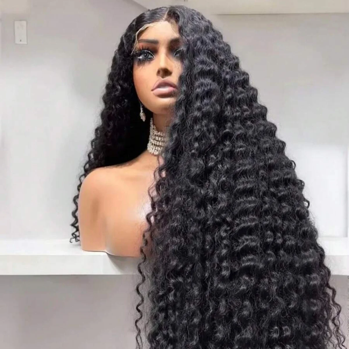 40 Inch Human Hair Wig Curly Wave 13X6 Hd Lace Frontal Human Hair Wigs 100% Human Hair 5X5 Glueless Wigs Natural Black Curly Wig