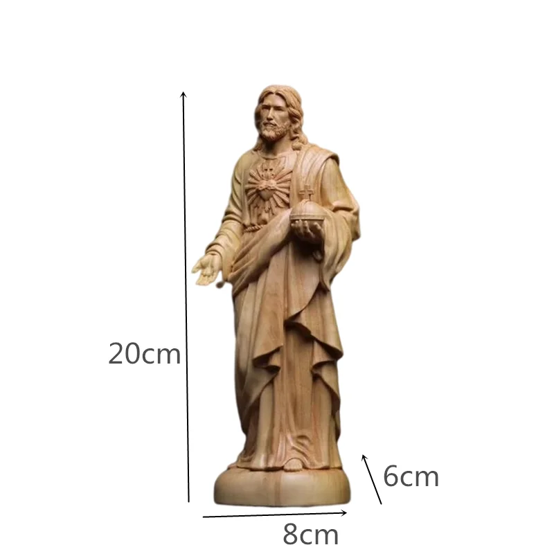 Jesus Statue Boxwood Carving Crafts Ornaments Home Decoration Catholic Orthodox Icons Christ Decor Church Utensils