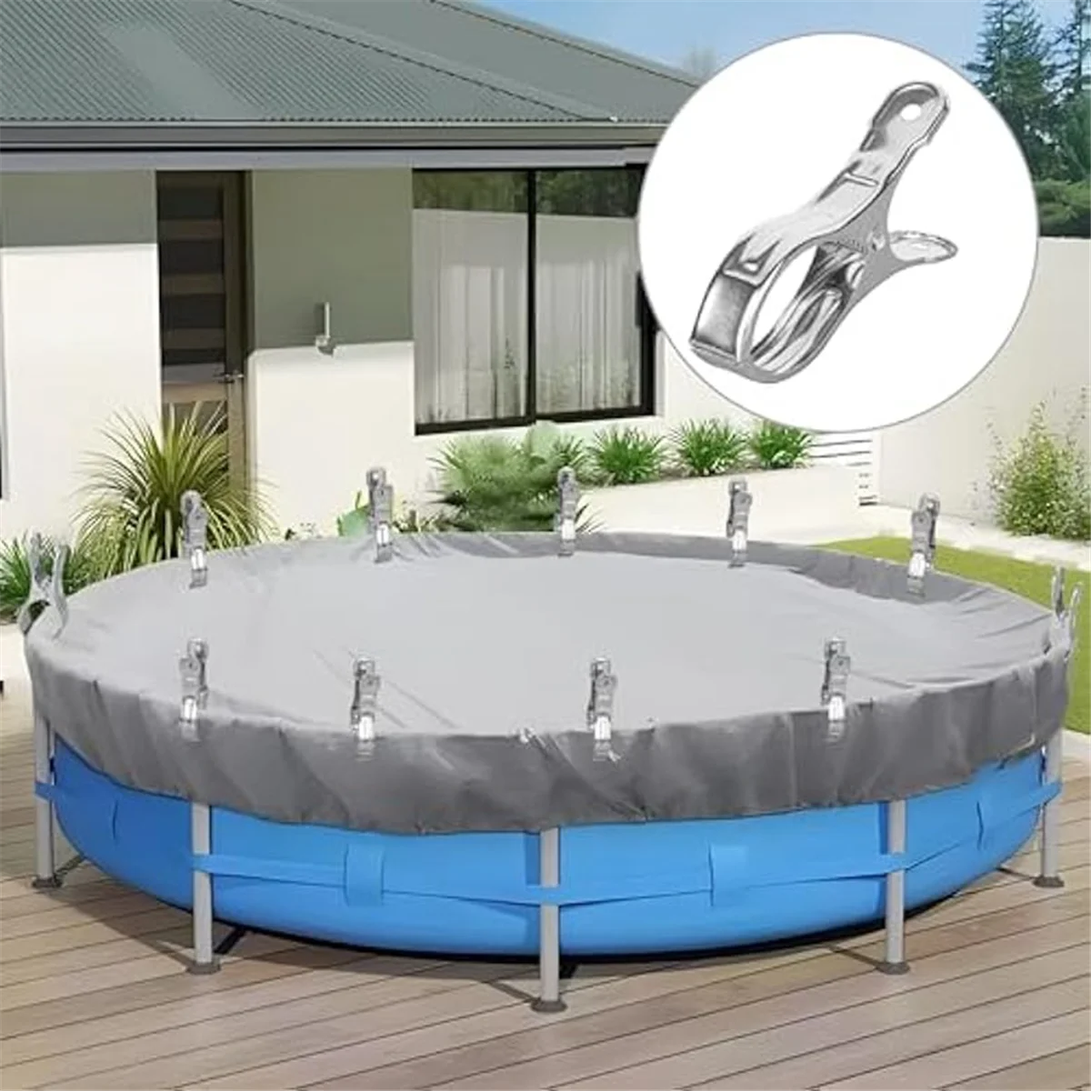 MALL 30PCS Pool Cover Clips Wind Guard Clamps Pool Cover Clamps Swimming Pool Windproof Clips for Above Ground Pool Cover