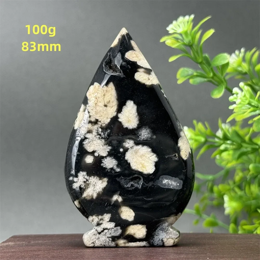 Natural Black Cherry Blossom Agate Free Form Torch Reiki Healing Spiritual Meditation Witchcraft Altar Energy Home Furnishings